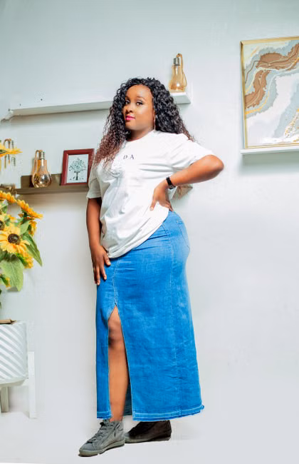 Saia Jeans Longa